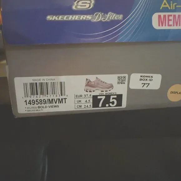 Size 7.5 Skechers Women's D'Lites Popular Vote Taupe/Multi Sneaker Shoes (MVMT) - Picture 11 of 11